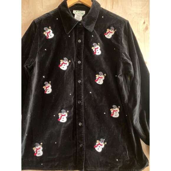 Set of 2 Vintage Quacker Factory Holiday Jacket Set – Snowmen & Snowflakes Sz S - Picture 8 of 14